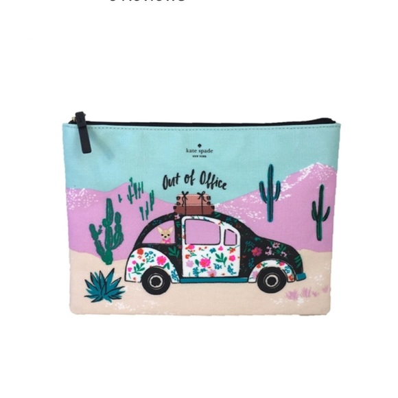 kate spade Handbags - kate spade Pastel Clutch with Floral Car and Cactus